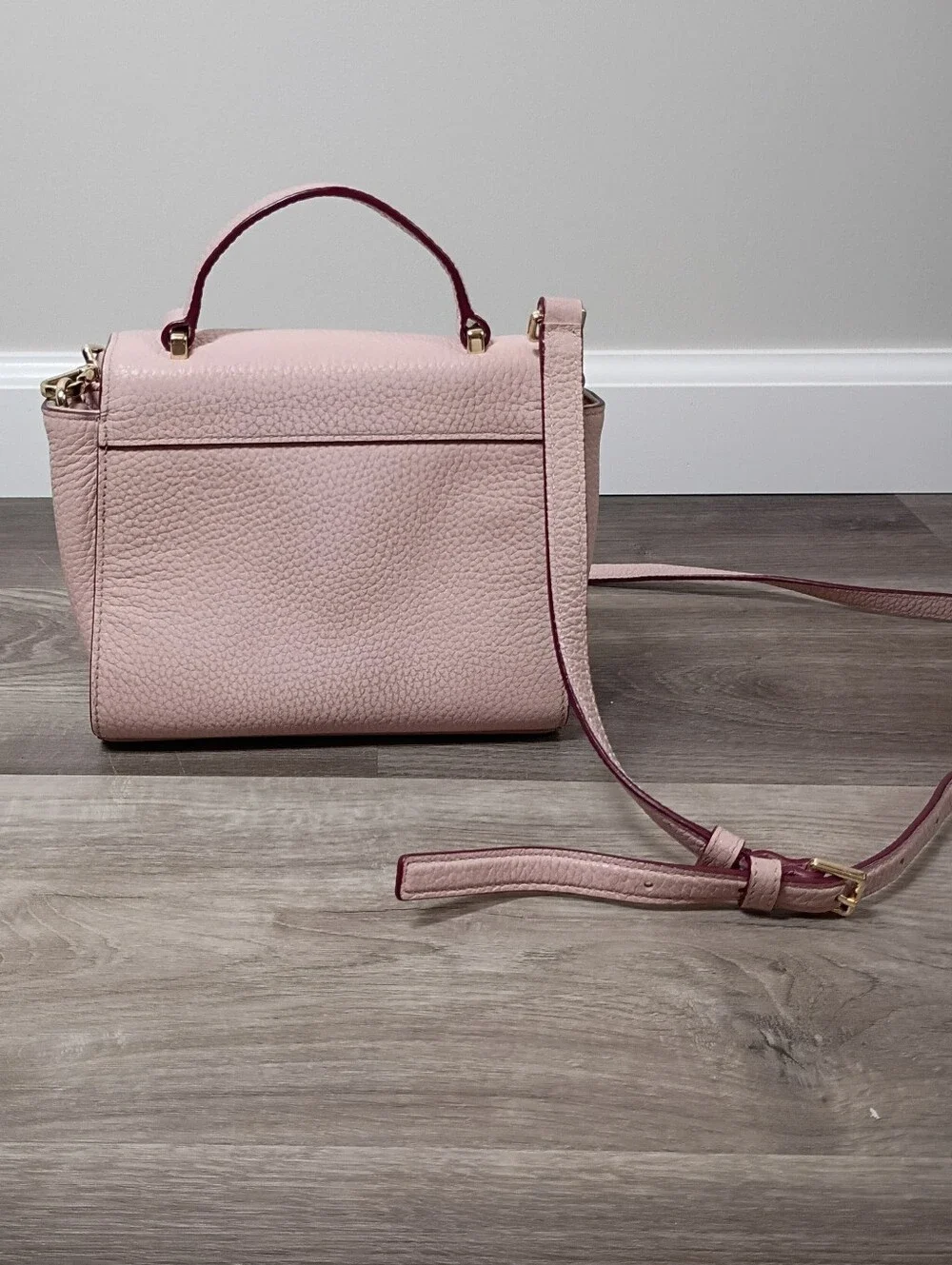 Kate Spade Classic Casual Light Pink Pebbled Leather Mini Small Satchel Handbag